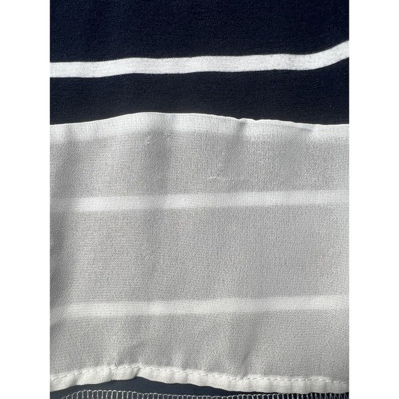 Boston Proper Striped Top XS Navy White Long Sleeve Preppy Womens Blouse - Picture 3 of 6